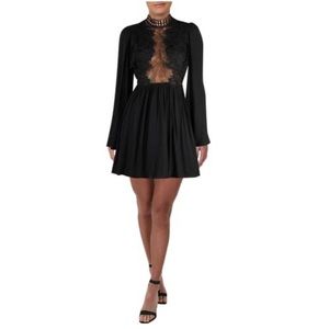 FREE PEOPLE Divine Lace Inset Mini Dress